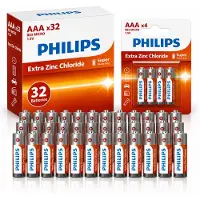 Philips AAA Batterijen – 32 Stuks – R03 1,5V – Extra Zinc Chloride – Super Heavy Duty