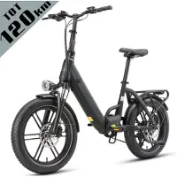 Maxtron Ilex Elektrische Vouwfiets - 20×3.0 inch Brede Banden - 146 km Actieradius - 48V 14,4Ah Accu - 691,2Wh - Hydraulische Schijfremmen - Shimano 7 Versnellingen - Zwart