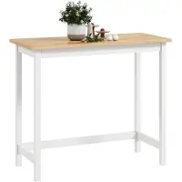 HOMCOM Bartafel Rubberhout 108L x 48B x 91H cm Eiken