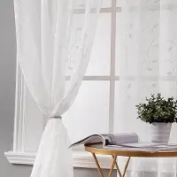 MIULEE Transparante raamgordijnen, Vitragegordijn 145 cm x 140 cm