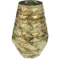 Meander Vaas/Windlicht glas antiek look Ø15xH23cm