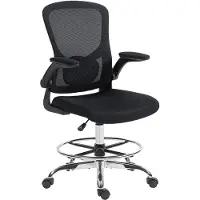 HOMCOM Tekenstoel - Mesh (100% polyester) - 60x60x132cm - Zwart
