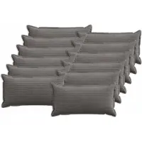 vidaXL Kussensloop 12 st HOUTEN Donkergrijs 40 x 80 cm corduroy