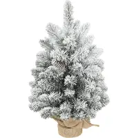 HOMCOM Kerstboom Kunststof, Metaal 37L x 37B x 60H cm Groen+Wit