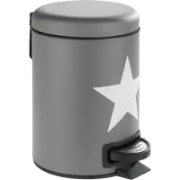 Wenko pedaalemmer Stella 3 liter 17 x 22,5 x 25 cm staal grijs