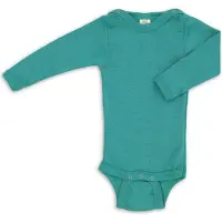 Engel - Baby-Body Langarm Mit Druckverschluss Schulter - Merino-ondergoed 98/104, turkoois