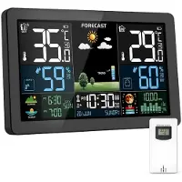 SP Weerstation - Weerstation Binnen en Buiten - Thermometer Hygrometer - Zwart - ‎ 3cm x 21cm x 13cm