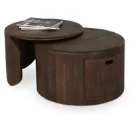 De Bommel Meubelen Salontafel set van 2 Buddy - rond - Mangohout Cacao Bruin