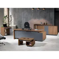 AEA Bürotisch Büromöbel Komplettbüro Schreibtisch Set 4tlg Holz Braun