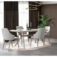 AEA Komplette Essgarnitur 7tlg. Esszimmer Garnitur Modern Tisch 6x Stühle