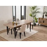 AEA Essgruppe Garnitur Esszimmer Esstisch Set 7tlg Esszimmer Braun Holz
