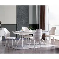 AEA Esszimmer set Modern Esstisch + 6x Stühle Tisch Holz Polsterstuhl 7tlg.