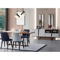 AEA Komplette Esszimmer Esstisch 2tlg Anrichte Esszimmertisch Weiß Holz