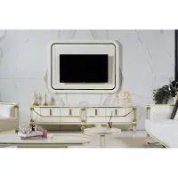 AEA Luxus Wohnwand rtv tv Rahmen Lowboard TV Ständer Weiß Wohnzimmer Möbel