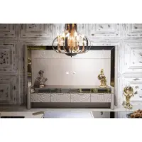AEA Luxus Wohnwand RTV Lowboard TV Ständer Beige Wohnzimmer Möbel