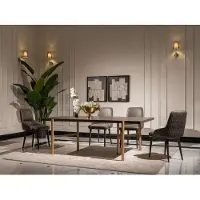 AEA Essgruppe Essecke Esszimmer 7tlg Esstisch Stühle Braun Esszimmermöbel