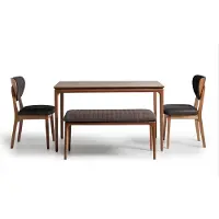 AEA Essgruppe Essecke Garnitur Holz Esszimmer Esstisch Stühle 5tlg Braun