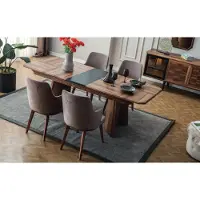 AEA Komplette Essgruppe Designer Essecke Holz Esstisch 6x Polsterstühle