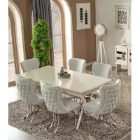 AEA Esstisch mit 6x Stühle Esszimmer Komplett Set Modern Design Holzmöbel