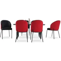 AEA s schwarz rotes Esszimmer Set großer Esstisch gepolsterte Stühle