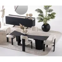 AEA Multicolorige houten eethoekset met eettafel en stoelen, modern design