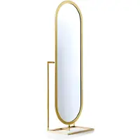 AEA Elegantes ovales Standspiegel mit goldenem Rahmen in modernem Design