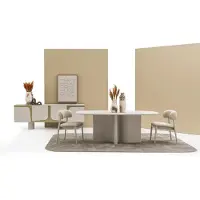 AEA Esszimmer Set Esstisch 210cm mit 6х Stühle Gemälde Moderne Möbel 9tlg.