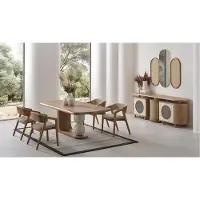 AEA Eleganter Esszimmertisch mit modernen Stühlen aus Holz Hochwertig Möbel
