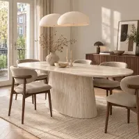 Giga Meubel Eettafel Michal Travertinlook Ovaal 200cm