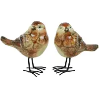 Countryfield Beeld Vogel bruin H11,5cm 2 assorti bruin Aardewerk Decoratief