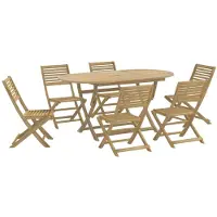 vidaXL 7-delige Tuinset massief acaciahout