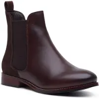 Hush puppies Colette Leren Dames Chocolade Brede Pasvorm Platte Chelsea Boots