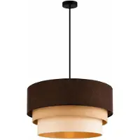 FKL DESIGN Home Deco Hanglamp, pendellamp, lampenkap van velours, bruin. Eetkamerlamp, woonkamerlamp, keukenlamp uit de serie N131 (N131-B)