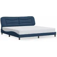 vidaXL Bedframe zonder matras "Hvar", blauw, 200x200 cm, gestoffeerd