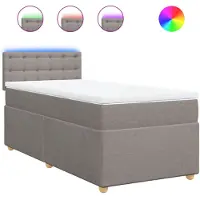 vidaXL Boxspring met matras stof taupe 80x200 cm