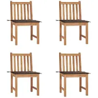 vidaXL Tuinstoelen, 4 stuks, met kussens, massief teakhout