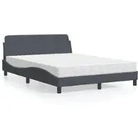 vidaXL Bed met matras "Dover" fluweel donkergrijs 120x200 cm