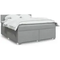 vidaXL Boxspringbed met matras, lichtgrijs, 180x200 cm, gestoffeerd