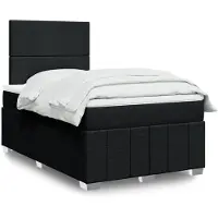 vidaXL Boxspring met matras stof zwart 120x190 cm