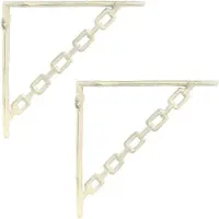 vidaXL Wandplankbeugels 2 st Antiek wit 10,5 x 10,5 x 3 cm Staal