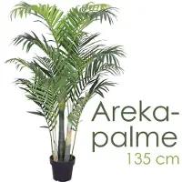 Decovego Grote kunstpalm, realistische arecapalm van kunststof, 135 cm hoog, balkondecoratie,