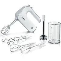 Bosch MFQ4075DE, Handmixer, Zilver, Wit, Kneden, Mixen, 1,4 m, Kunststof, 550 W