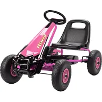 AIYAPLAY Pedal Go Kart-Kunststof, Staal-110L x 61B x 62H cm-Roze