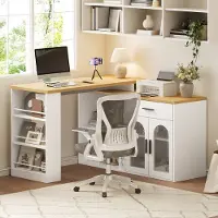 HAUSS SPOLE Keukeneiland Met 360 Graden Draaibaar Tafelblad Opbergkast Met Lade En Planken Voor Keuken Eetkamer En Thuisbar Wit MDF 136x50x78 Cm