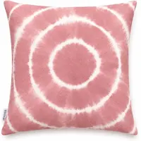 Unique living - sierkussenhoes - 2 stuks - kussenhoesje - kussenhoes - oudroze - wit - 45 x 45 cm - met rits