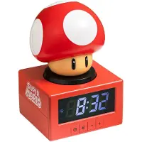 Paladone Super Mario Super Mushroom Icon Alarm Clock – Digitale Wekker met Nachtlampje, Officieel Nintendo‑Product-