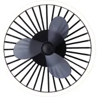 Brilliant Draadlamp Plafondventilator Capo Zwart