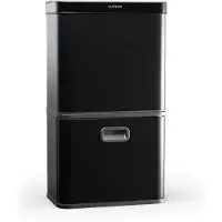 Klarstein rvs afvalbak met 56 L volume, sensor en 3 compartimenten (36L+2x10L), afvalscheiding, soft-close deksel, led controlepaneel, zonder aanraken - afvalemmer voor de keuken met 2 vakken