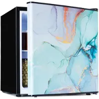 Klarstein CoolArt koel-vriescombinatie - Koelkast met 2 koelstanden, designfront, 5-traps thermostaat, 0 tot 10 °C, inhoud: 45 liter, design: pastel