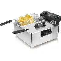 Emerio Frituurpan Dubbel - 2x 3 Liter Friteuse - Regelbare Thermostaat - Koude Zone - DF-120485 RVS